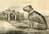 “The Old Bull Dog on the Right Track,” Currier and Ives, New York, 1864. (Gilder Lehrman Collection)
